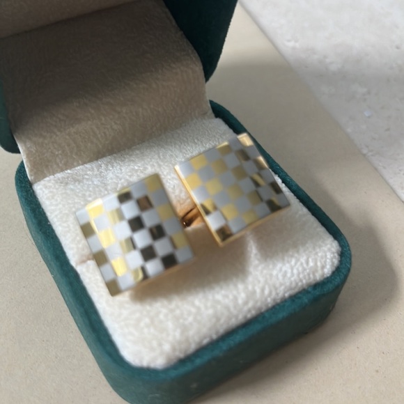 Gold and silver coated cuff links - Picture 2 of 3